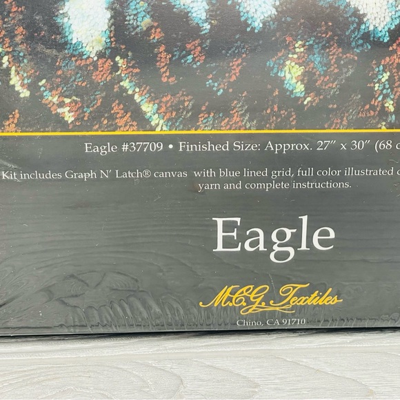 Vintage new Eagle Latch Hook Rug Kit diy Craft mcg textiles 27”x30” Craft - Picture 2 of 6